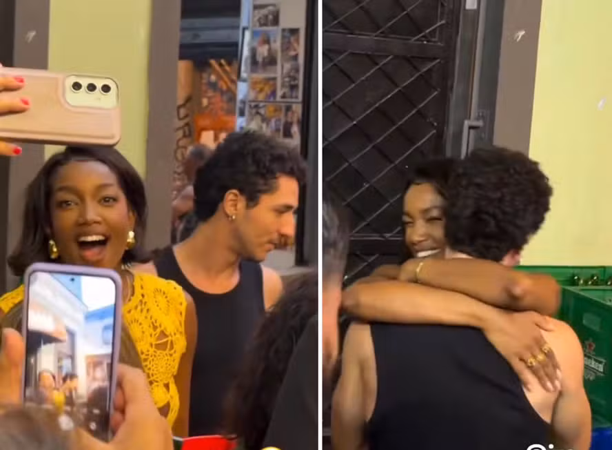 Samba e romance: Iza curte evento agarradinha com João Vitor Silva no Rio