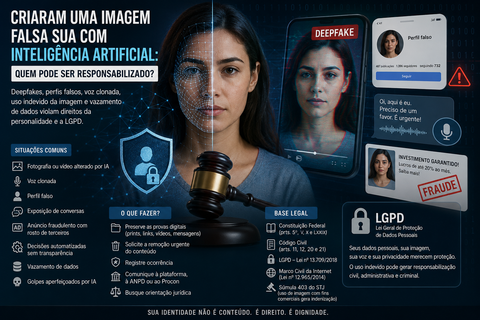 Criaram uma imagem falsa sua com inteligência artificial: quem pode ser responsabilizado?